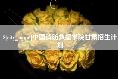 涉县中国消防救援学院甘肃招生计划