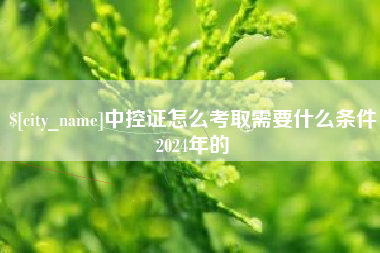 涉县中控证怎么考取需要什么条件2024年的